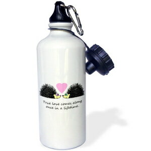 3dRose Peace Sign Flower Power Design Sports Water Bottle, 21 oz, White