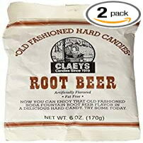 6.0 Ounce (Pack of 2), root beer, Claeys Old Fashioned Root Beer Hard Candy 6 oz.