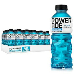 POWERADE ZERO、ゼロカロリー電解質強化スポーツドリンク、ミックスベリー、20液量オンス、24パック POWERADE ZERO, Zero Calorie Electrolyte Enhanced Sports Drinks, Mixed Berry, 20 fl oz, 24 Pack