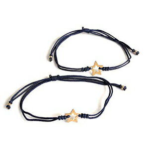 長距離の親友へのギフト マッチングスターブレスレット 2 個セット Long Distance Best Friend Gift Set of 2 Matching Star Bracelets