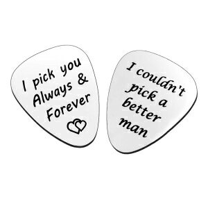 2PCS Guitar Pick, I Couldn’t Pick A Better Man&I pick you always,Birthday Gift for Musician Guitar Player Husband Boyfriend, Father's Day Christmas Anniversary Valentines Gifts for him
