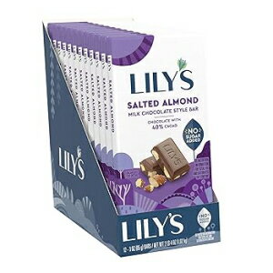 12 Count (Pack of 1), Salted Almond Milk, LILY 039 S Salted Almond Milk Chocolate Style No Sugar Added, Sweets Bars, 3 oz (12 Count)