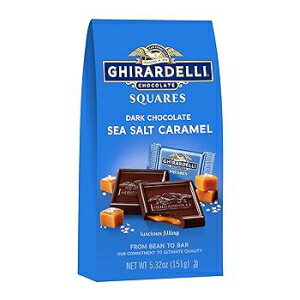 5.32 Ounce (Pack of 1), GHIRARDELLI Dark Chocolate Sea Salt Caramel Squares for Valentine’s Day Chocolate Gifts, 5.32 Oz Bag