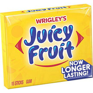 ガム Rigley's、ジューシーフルーツガム、15粒 Wrigley's, Juicy Fruit Gum, 15-ct