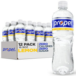 Propel レモン 電解質とビタミン C E を含むゼロカロリー スポーツ飲料水 16.9 オンス ボトル (12 個パック) 16.9 液量オンス (12 個パック) Propel, Lemon, Zero Calorie Sports Drinking Water with Electrolytes and Vitamins C E, 1