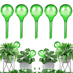 Warmshine 5 PCS Garden Watering Globes Automatic Watering Globes Plant Self Watering Bulb Waterer Automatic Watering System, 13cmx5cm/5.12inchx1.97inch - White (Green)