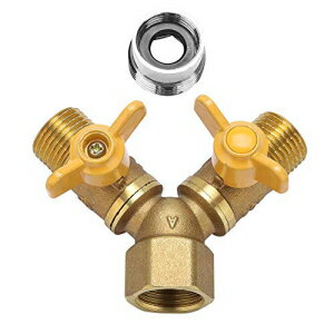 laundry water splitter, G1/2 Brass Garden Irrigation 2 Way Double Tap Hose Adapter Dual Faucet Connector