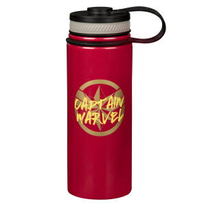The Marvels: Captain Marvel Stainless Steel Water Bottle, 18oz - Insulated Thermos To-go Travel Bottle for Coffee, Water and More - Avengers Movie Gift for Kids, Girls, Teens, Women and Adults