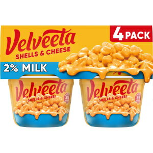 Velveeta Shells & Cheese Microwavable Macaroni and Cheese Cups with 2% Milk Cheese (4 ct Pack, 2.19 oz Cups)