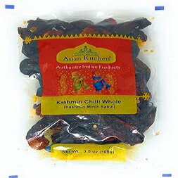 楽天Glomarket3.52 Ounce （Pack of 1）, Asian Kitchen Kashmiri Chilli Whole Stemless, Low Heat Indian Chilli 3.5oz （100g） ~ All Natural | Vegan | Gluten Friendly | NON-GMO | Indian Origin
