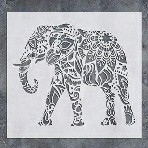 GSS Designs ۂ̕ǑXeV - }_ۃXeV (12x16C`) [U[JbgyCgXeV - ǃ^Ct@ubNؐXeV - ǃfJ[]ʗp̍ėp\ȃev[g(SL-021) GSS Designs Elephant Wall Decor Stencil