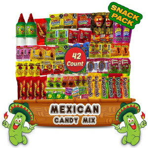 楽天Glomarketメキシカンキャンディー詰め合わせスナックパック - さまざまなスパイシー、スイート、サワーキャンディー、ルーカスキャンディー、ペロンペロリコ、プルパリンド、レレリンド、デラロサ、ベロ by LookOn （42個） Mexican Candy Assortment Snacks Pack - Varie