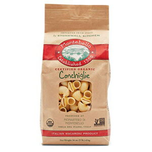 Montebello オーガニック コンキリエ、1 ポンド (4 パック) MONTEBELLO ESTABLISHED 1388 Montebello Organic Conchiglie, 1 lb (4-Pack)