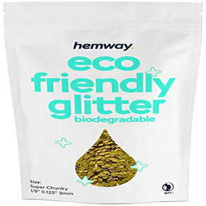 Hemway Biodegradable Glitter Eco Friendly - 100g/3.5oz Bio Cosmetic Safe Sparkle Vegan for Face Eyeshadow Body Hair Festival Makeup Craft - Super Chunky (1/8" 0.125" 3mm) - Gold Hemway Biodegradable Glitter Eco Friendly - 100g/3.5oz Bio Cosmetic Safe Sparkle Vegan for Face Eyeshadow Body Hair Festival Makeup Craft - Super Chunky (1/8" 0.125" 3mm) - Gold