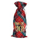 Comfort & Joy ファブリックボトルバッグ - 16インチ x 6インチ x 1.2インチ マルチカラー - 1パック amscan Comfort & Joy Fabric Bottle Bag - 16" x 6" x 1.2" Multicolor - Pack of 1