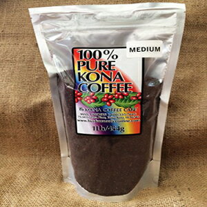 100% コナコーヒー、ミディアムロースト、粉砕 - 1ポンド Kona Coffee Cafe 100% Kona Coffee, Medium ..