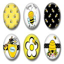 Bee マグネット - 1.75 インチのボタンスタイル 6 個セット - かわいい冷蔵庫用マグネット。家庭、学校、オフィス用ロッカーマグネット ギフトセット ...