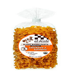 アルデンテ 植物ベースのパスタ ひよこ豆 + ターメリック、8オンス (6個パック) Al Dente Plant Based Pasta Chickpea + Turmeric, 8 Ounce (Pack of 6)