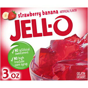 Jell-O ストロベリー バナナ ゼラチン デザート ミックス (3 オンスの箱、24 個パック) Jell-O Strawberry Banana Gelatin Dessert Mix (3 oz Boxes, Pack of 24)
