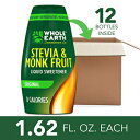 Whole Earth ステビア & モンクフルーツ液体甘味料、オリジナル、1.62 オンス スクイーズボトル (12 個パック) Whole Earth Sweetener Co. Whole Earth Stevia & Monk Fruit Liquid Sweetener, Original, 1.62 Ounce Squeeze Bottle (Pack