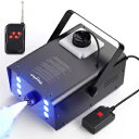 Theefun Fog Machine - 900W Smoke Machine with 4000CFM Fog, 6 Stage LED Lights & 7 Colors Strobe Effect - Wired and Wirelss Remote Control Hallowen Fog Machine for Christmas Halloween Wedding Party(2)