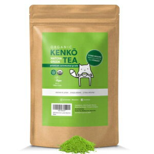 楽天GlomarketKENKO 抹茶 緑茶パウダー [USDA オーガニック] 儀式用グレード、本格的、初収穫、健康とエネルギーの改善のための高品質の日本の抹茶。100g [3.5オンス] 袋に50回分 Kenko Tea Matcha Green KENKO Matcha Green Tea Powder [USDA Organic] Ceremoni