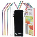 Chefa USA Set of 10 - Stainless Steel Straws, Eco Friendly Metal Straw, Non Disp...