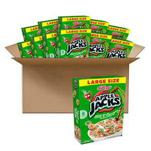 Kellogg's Apple Jacks、朝食用シリアル、オリジナル、8種類のビタミンとミネラルの優れた供給源、Lサイズ、14.7オンスの箱(12個パック) Kellogg's Apple Jacks, Breakfast Cereal, Original, Good Source of 8 Vitamins and Minerals, Large Size