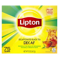 リプトン ティーバッグ おいしいお飲み物 カフェインレス紅茶 本物の茶葉を使用したノンカフェイン ティーバッグ 75枚入 Lipton Tea Bags For a Delicious Beverage Decaffeinated Black Tea Caffeine-Free and Made With Real Tea Leaves 75 Tea