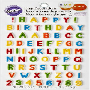 1, Wilton 710-6042 文字と数字の食用アイシング デコレーション 1, Wilton 710-6042 Letters & Numbers Edible Icing Decorations