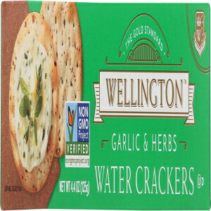 ウェリントン ガーリック & ハーブ ウォーター クラッカー、4.4 オンス (12 個パック) Wellington Garl..