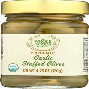 Whole Foods Market、オーガニックガーリック詰めオリーブ、4.23オンス Whole Foods Market, Organic Garlic Stuffed Olives, 4.23 oz
