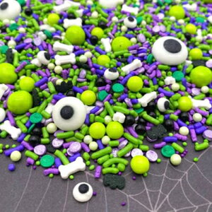 ウィッチーズ ブリュー スプリンクル ミックス by Simply Sucré ハロウィンのスプリンクル 高品質スプリンクル 不気味な 食用スプリンクル 4オンス。8オンス。16オンス 24オンス バルクスプリンクル ホワイトスプリンクルズ(4オンスの瓶) SIMPLY SUCRÉ