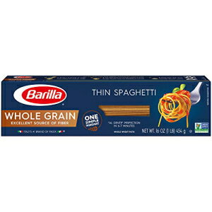 Barilla 全粒粉パスタ、細いスパゲッティ、13.25 オンス、(4 個パック) Barilla Whole Grain Pasta, Thin Spaghetti, 13.25oz,(Pack of 4)