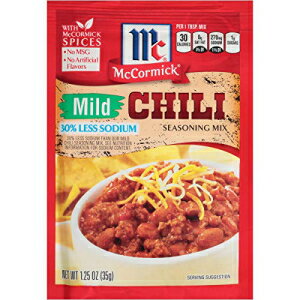 McCormick ナトリウム 30% 削減マイルドチリマイルドシーズニングミックス、1.25 オンス McCormick 30% Less Sodium Mild Chili Mild Seasoning Mix, 1.25 oz