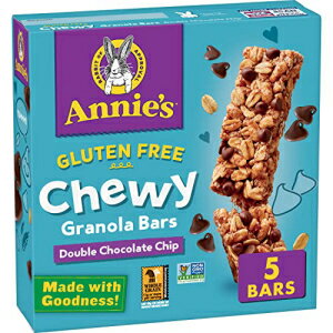 Annie's グルテンフリー 噛みごたえのあるグラノーラバー、ダブルチョコレートチップ、5本、4.9オンス Annie's Homegrown Annie's Gluten Free Chewy Granola Bars, Double Chocolate Chip, 5 Bars, 4.9 oz.