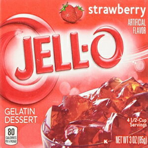 ストロベリージェローゼラチン、3オンスボックス(4パック) Strawberry Jell-O Gelatin, 3-Ounce Box (4-Pack)