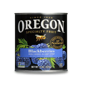 オレゴンフルーツブラックベリーシロップ漬け、15オンス缶（8個パック） Oregon Chai Oregon Fruit Blackberries in Syrup, 15-Ounce Cans (Pack of 8)