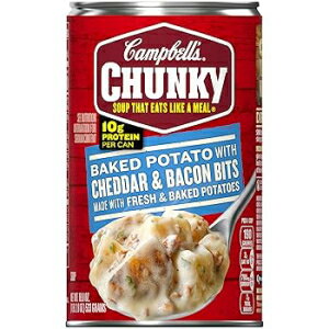 Campbell's チャンキー ベイクド ポテト、チェダー & ベーコン ビッツ スープ、18.8 オンス できる Campbell's Chunky Baked Potato with Cheddar & Bacon Bits Soup, 18.8 oz. Can