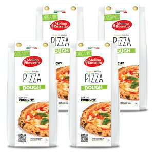 Molino Rossetto Pizza Dough Mix - Organic, Gourmet, Pizza Crust Mix for a Perfect Homemade Pizza - Also Good For Breadsticks, Flatbread, or Calzones 17.6oz (500g) - Pack of 4