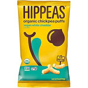 HIPPEAS Organic Chickpea Puffs + Vegan White Cheddar 4 ounce, 6 count ...