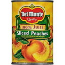 DEL MONTE イエロー クリング スライス桃 100% ジュース、缶詰フルーツ、12 パック、15 オンス缶 DEL MONTE Yellow Cling Sliced Peaches in 100% Juice, Canned Fruit, 12 Pack, 15 oz Can