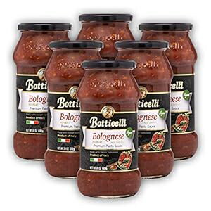 ボッティチェッリ ビーガンボロネーゼプレミアムパスタソース。大豆と天然成分を少量ずつ使用したイタリア製のおいしい自家製レッドソース。（6パック） Botticelli Vegan Bolognese Premium Pasta Sauce. Delicious Homemade Style Red Sauce Made in Italy