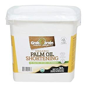 Grain Brain オーガニック パーム ショートニング (3 ポンド) 非水素添加 純粋で天然、高品質、持続可能な認証済み Grain Brain Organic Palm Shortening (3 lb) Non-Hydrogenated Pure and Natural, Quality, Sustainable Certified
