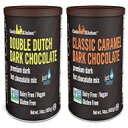 Castle Kitchen ナチュラル ホット チョコレート ミックス バラエティ パック - 乳製品不使用、ビーガン コンプリート ミックス - 水を加えるだけ - 2個パック (クラシック キャラメル ダーク チョコレート & ダブル ダッチ ダーク チョコレート)