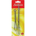 ミニワイヤーキッチン泡立て器 ステンレス製 ブレンド・叩く・撹拌用 - 2個セット Sunbeam Mini Wire Kitchen Whisks Stain...