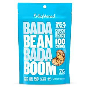 Bada Bean Bada Boom - 植物ベースのプロテイン、グルテンフリー、ビーガン、カリカリローストソラマメスナック、1食分100カロリー、海塩、4.5オンス（12個） Enlightened Bada Bean Bada Boom - Plant-Based Protein, Gluten Free, Vegan, Crunchy Roa