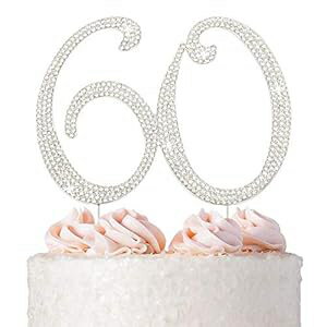 60 ケーキトッパー - プレミアムシルバーメタル - 60 歳の誕生日や記念日パーティーのキラキラしたラインストーンデコレーションが素晴らしいセンターピースになります - ボックスに入れて保護されています Crystal Creations 60 Cake Topper - Premium Silv 60 ケーキトッパー - プレミアムシルバーメタル - 60 歳の誕生日や記念日パーティーのキラキラしたラインストーンデコレーションが素晴らしいセンターピースになります - ボックスに入れて保護されています Crystal Creations 60 Cake Topper - Premium Silv