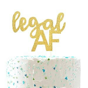 Legal AF 誕生日ケーキトッパー 18歳/19歳/21歳の誕生日パーティーデコレーション用 (両面ゴールドグリッター) Chien-Min666 Legal AF Birthday Cake Topper for 18th / 19th / 21st Birthday Party Decorations (Double Sided Gold Glitter) Legal AF 誕生日ケーキトッパー 18歳/19歳/21歳の誕生日パーティーデコレーション用 (両面ゴールドグリッター) Chien-Min666 Legal AF Birthday Cake Topper for 18th / 19th / 21st Birthday Party Decorations (Double Sided Gold Glitter)
