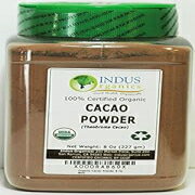 Indus Organics 生カカオパウダー、8 オンスの瓶、亜硫酸塩フリー、砂糖無添加、プレミアムグレード、高純度、フレッシュパック Indus Organics Raw Cacao Powder, 8 Oz Jar, Sulfite Free, No Added Sugar, Premium Grade, High Purity, Freshly